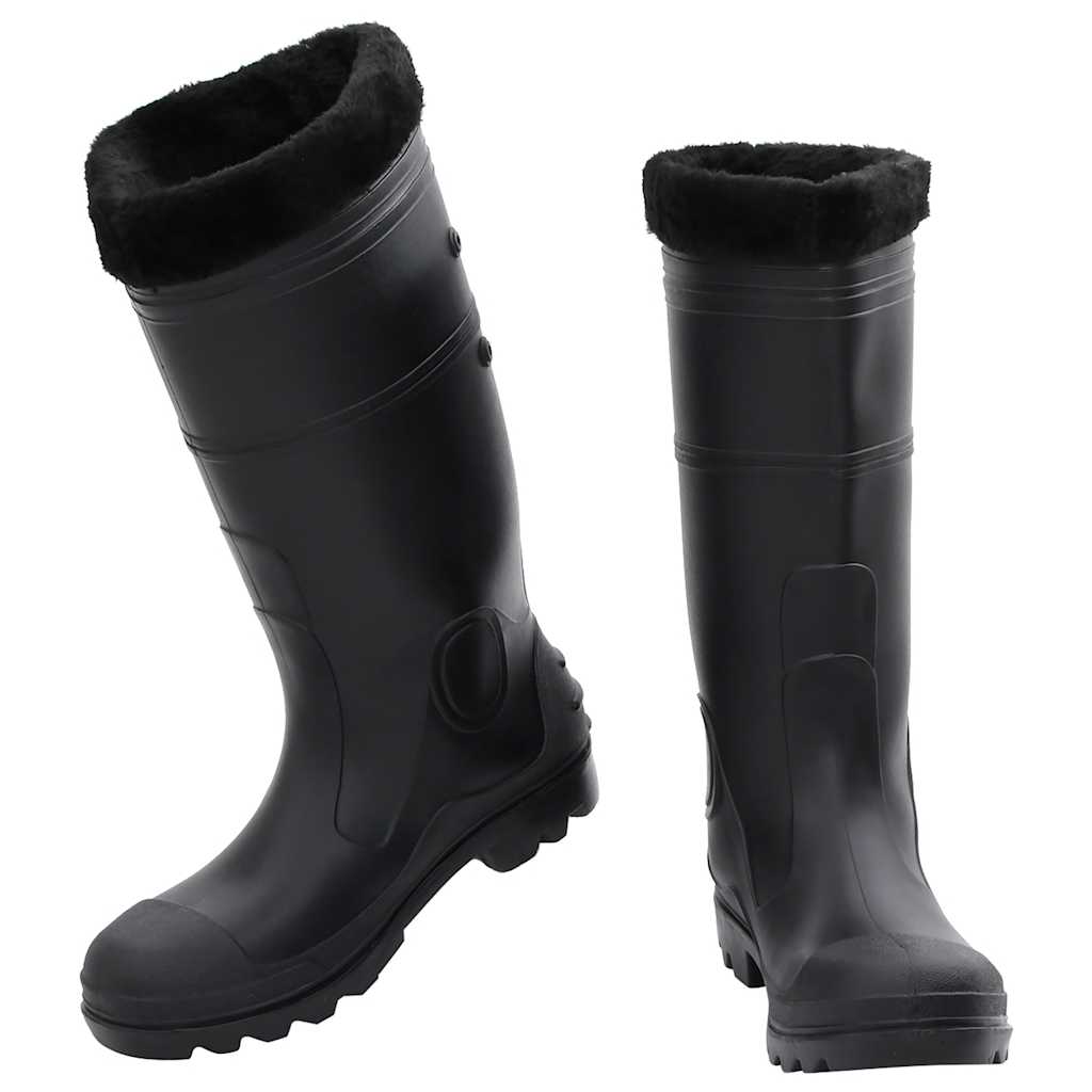 Vidaxl Regenstiefel mit abnehmbaren Socken Größe 41 PVC schwarz