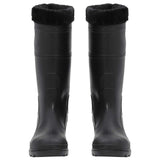 Vidaxl Regenstiefel mit abnehmbaren Socken Größe 41 PVC schwarz
