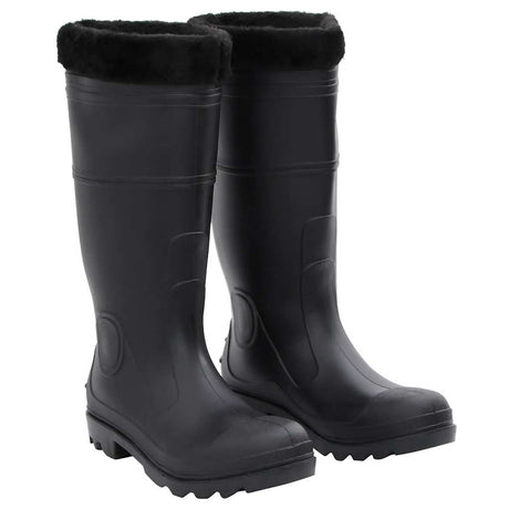 Vidaxl Regenstiefel mit abnehmbaren Socken Größe 42 PVC schwarz