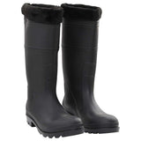 Vidaxl Regenstiefel mit abnehmbaren Socken Größe 44 PVC schwarz
