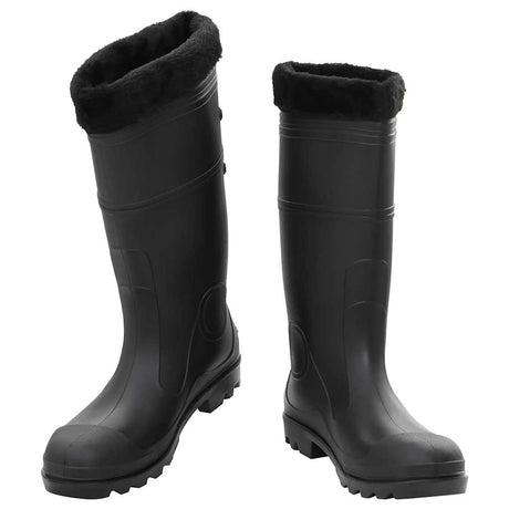 Vidaxl Regenstiefel mit abnehmbaren Socken Größe 44 PVC schwarz