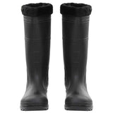 Vidaxl Regenstiefel mit abnehmbaren Socken Größe 44 PVC schwarz