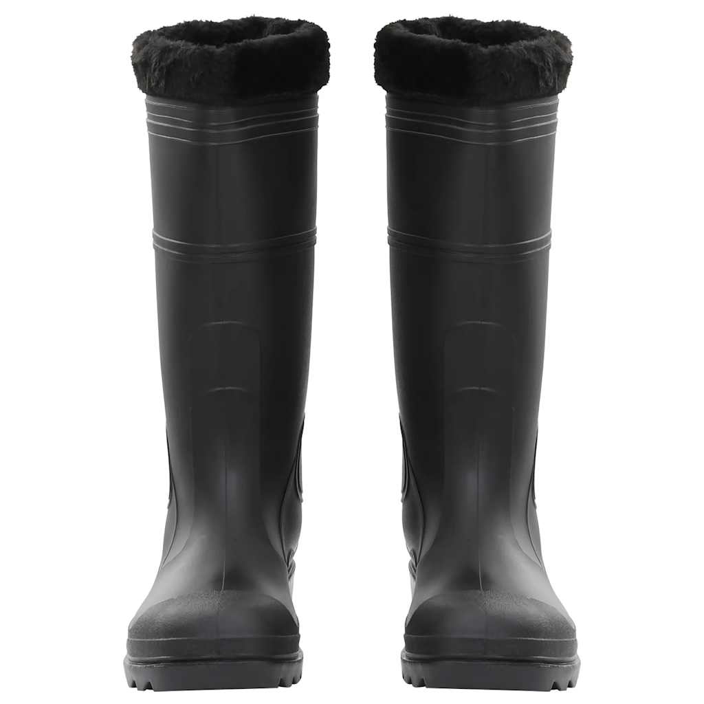 Vidaxl Regenstiefel mit abnehmbaren Socken Größe 45 PVC schwarz