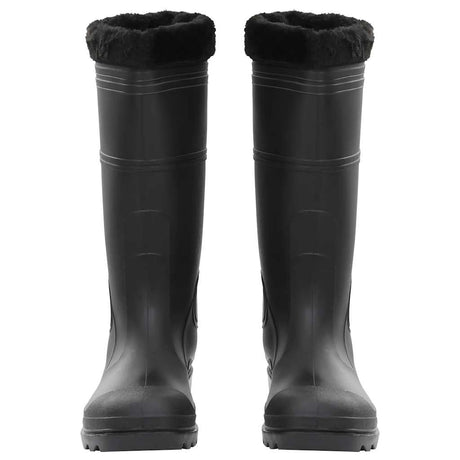 Vidaxl Regenstiefel mit abnehmbaren Socken Größe 45 PVC schwarz