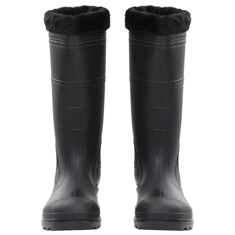 Vidaxl Regenstiefel mit abnehmbaren Socken Größe 46 PVC schwarz