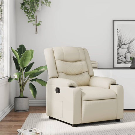 Vidaxl fauteuil verstelbaar kunstleer crèmekleurig