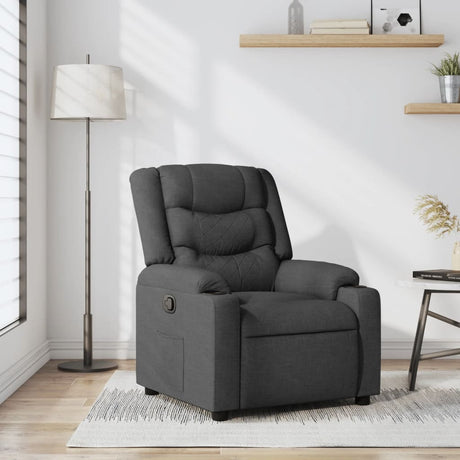 Vidaxl fauteuil verstelbaar stof donkergrijs