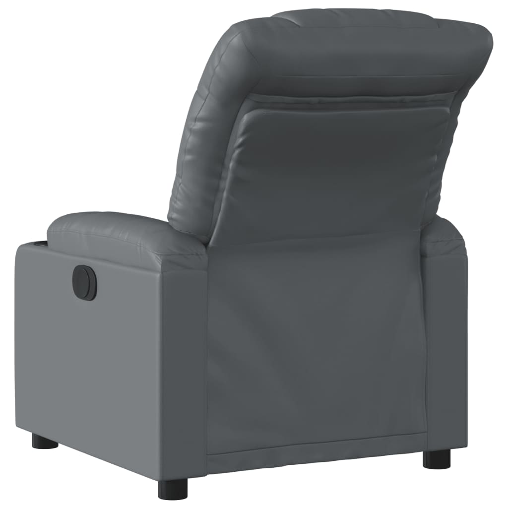 Vidaxl fauteuil verstelbaar kunstleer grijs