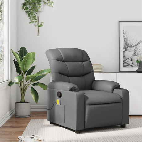 Vidaxl massagestoel verstelbaar kunstleer grijs