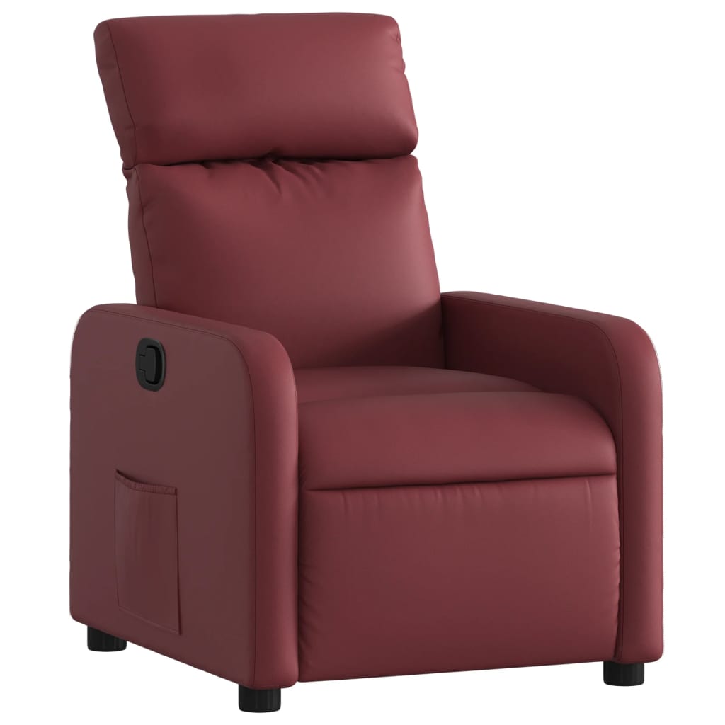 Vidaxl fauteuil verstelbaar kunstleer wijnrood