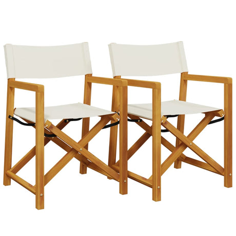 Vidaxl regisseursstoelen 2 st inklapbaar stof crèmewit