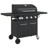 VidaXL Gasgrill mit 5 Brennern, pulverbeschichteter Stahl, schwarz