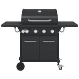 VidaXL Gasgrill mit 5 Brennern, pulverbeschichteter Stahl, schwarz