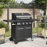 VidaXL Gasgrill mit 5 Brennern, pulverbeschichteter Stahl, schwarz