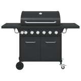 VidaXL Gasgrill mit 7 Brennern, pulverbeschichteter Stahl, schwarz