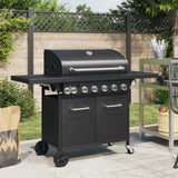 VidaXL Gasgrill mit 7 Brennern, pulverbeschichteter Stahl, schwarz