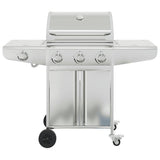 VidaXL Gasgrill mit 4 Brennern aus Edelstahl silberfarben