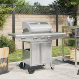 VidaXL Gasgrill mit 4 Brennern aus Edelstahl silberfarben