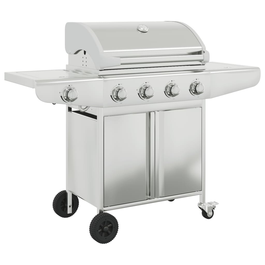 VidaXL Gasgrill mit 5 Brennern aus Edelstahl silberfarben