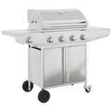 VidaXL Gasgrill mit 5 Brennern aus Edelstahl silberfarben