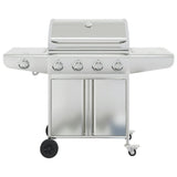 VidaXL Gasgrill mit 5 Brennern aus Edelstahl silberfarben