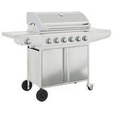 VidaXL Gasgrill mit 7 Brennern aus Edelstahl silberfarben