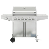 VidaXL Gasgrill mit 7 Brennern aus Edelstahl silberfarben