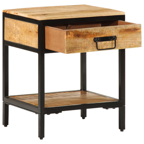 Vidaxl nachtkastje bruin 40 x 35 x 50 cm massief mangohout en metaal