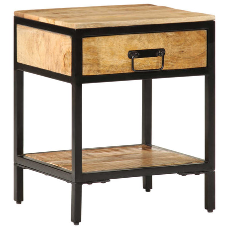 Vidaxl nachtkastje bruin 40 x 35 x 50 cm massief mangohout en metaal