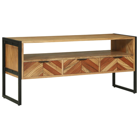 Vidaxl tv-kast met lade bruin 100 x 35 x 50 cm massief acaciahout