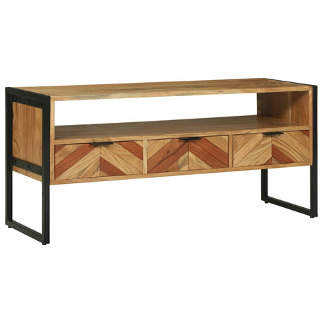Vidaxl tv-kast met lade bruin 100 x 35 x 50 cm massief acaciahout