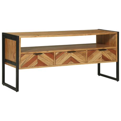 Vidaxl tv-kast met lade bruin 100 x 35 x 50 cm massief acaciahout
