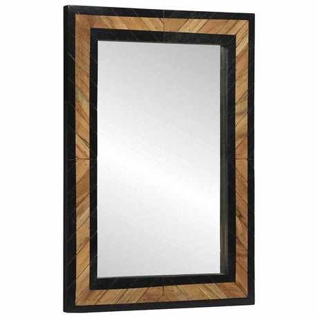 Vidaxl wandspiegel zwart en bruin 70 x 2 x 70 cm massief acaciahout