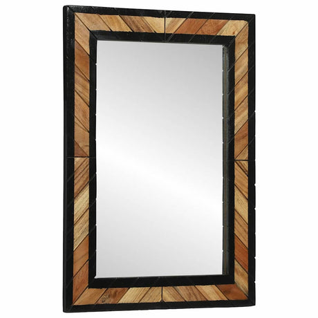 Vidaxl wandspiegel zwart en bruin 70 x 2 x 70 cm massief acaciahout
