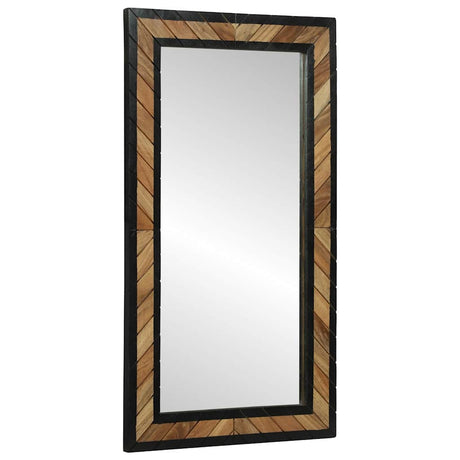 Vidaxl wandspiegel zwart en bruin 50 x 2 x 90 cm massief acaciahout