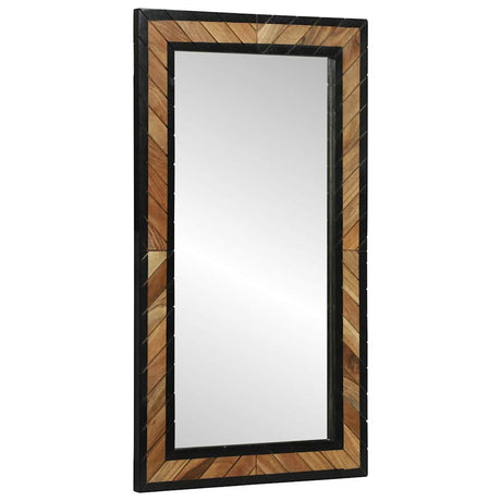 Vidaxl wandspiegel zwart en bruin 50 x 2 x 90 cm massief acaciahout