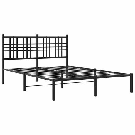 Vidaxl bedframe met hoofdbord metaal zwart 120x200 cm