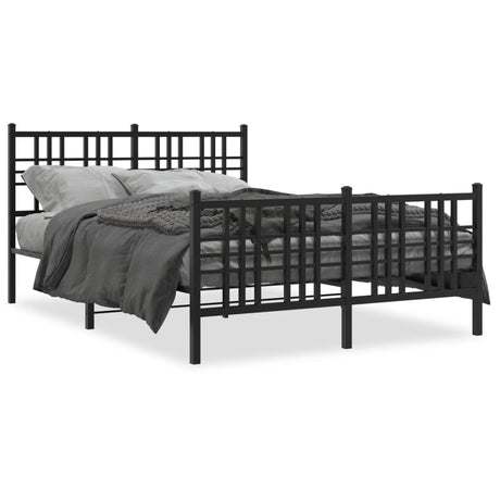 Vidaxl bedframe met hoofd- en voeteneinde metaal zwart 120x190 cm