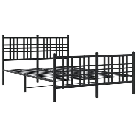 Vidaxl bedframe met hoofd- en voeteneinde metaal zwart 120x190 cm