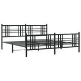 Vidaxl bedframe met hoofd- en voeteneinde metaal zwart 193x203 cm