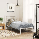 Vidaxl bedframe met hoofdbord metaal wit 80x200 cm