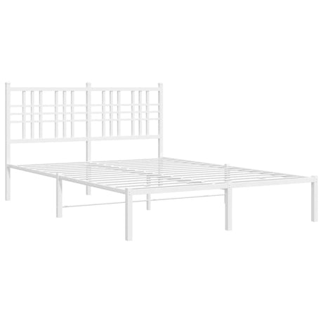 Vidaxl bedframe met hoofdbord metaal wit 120x200 cm