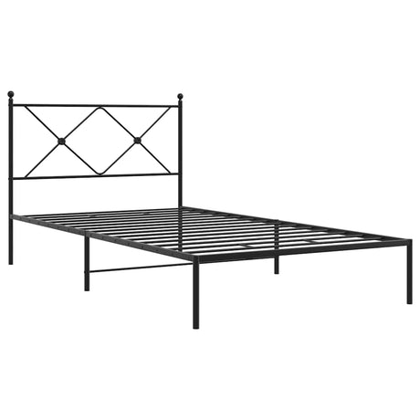 Vidaxl bedframe met hoofdbord metaal zwart 100x190 cm