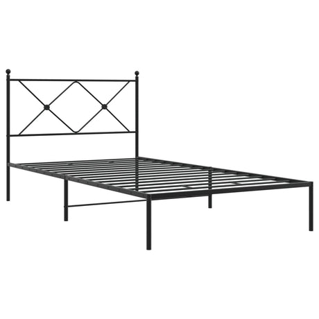 Vidaxl bedframe met hoofdbord metaal zwart 100x200 cm