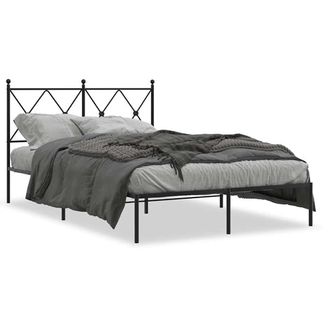 Vidaxl bedframe met hoofdbord metaal zwart 120x200 cm
