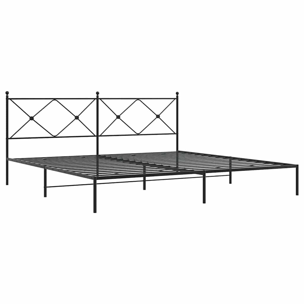 Vidaxl bedframe met hoofdbord metaal zwart 193x203 cm