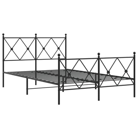 Vidaxl bedframe met hoofd- en voeteneinde metaal zwart 120x200 cm