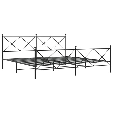 Vidaxl bedframe met hoofd- en voeteneinde metaal zwart 193x203 cm
