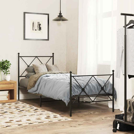 Vidaxl vervangend hoofdbord 80 cm metaal zwart