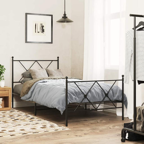 Vidaxl vervangend hoofdbord 90 cm metaal zwart